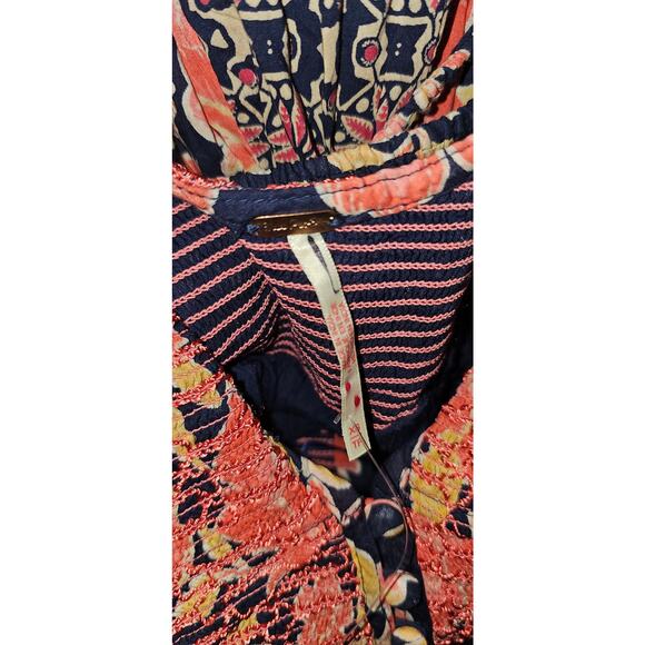 New Free People A New Way Floral Maxi Dress $168 X-SMALL Navy Combo Smocked - Picture 6 of 6